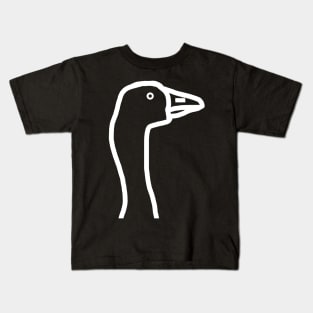 White Line Goose Minimal Portrait Kids T-Shirt